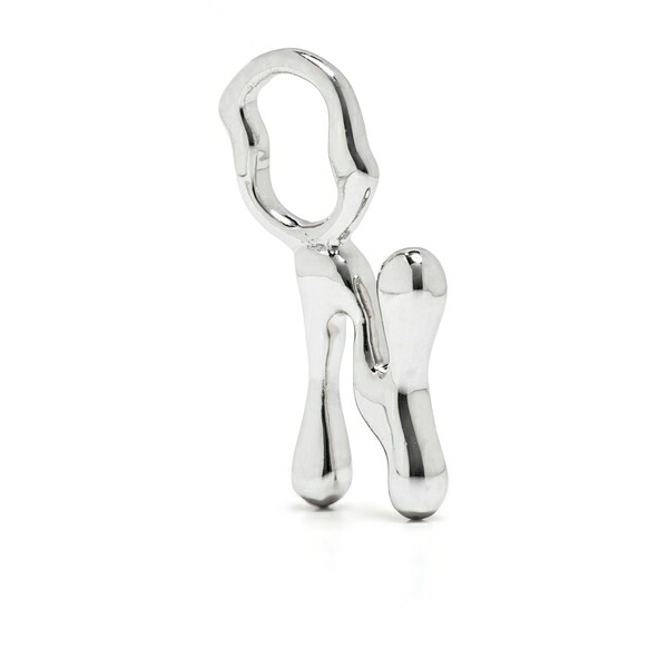 マリア ブラック レディース ピアス＆イヤリング アクセサリー Fluent letter n pendant Silver｜asty