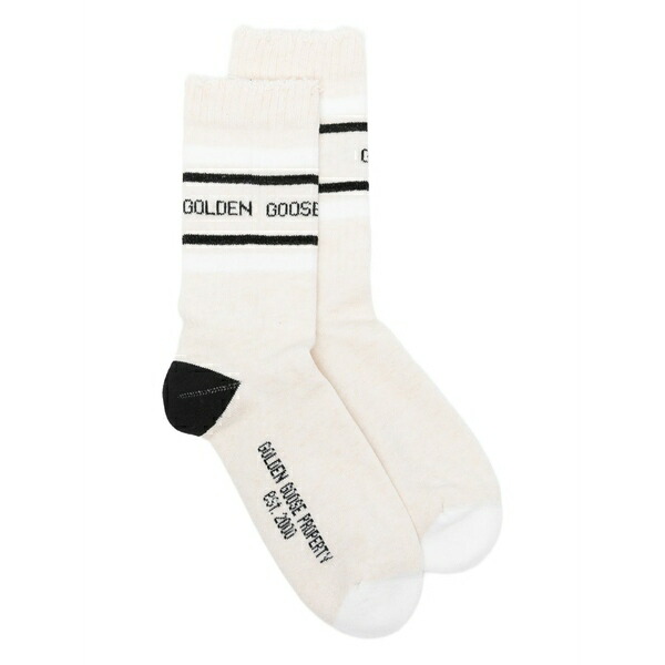 ゴールデングース メンズ ソックス アンダー御召しもの Stripes logo socks Neutrals