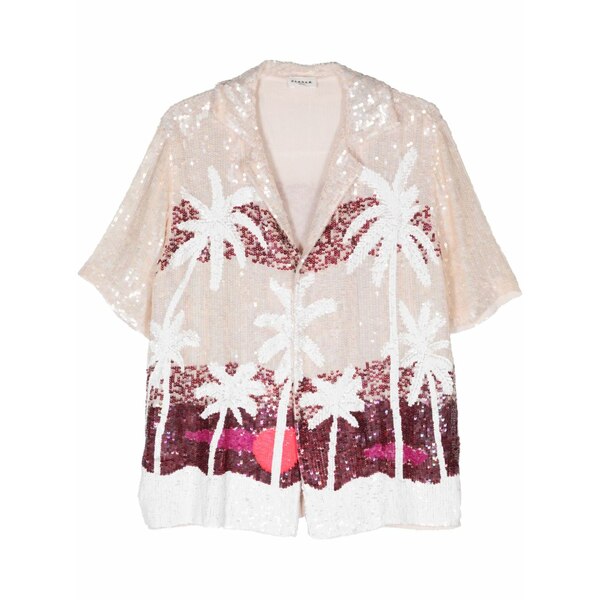 パロッシュ メンズ シャツ トップス Palms sequined shirt Pink｜asty