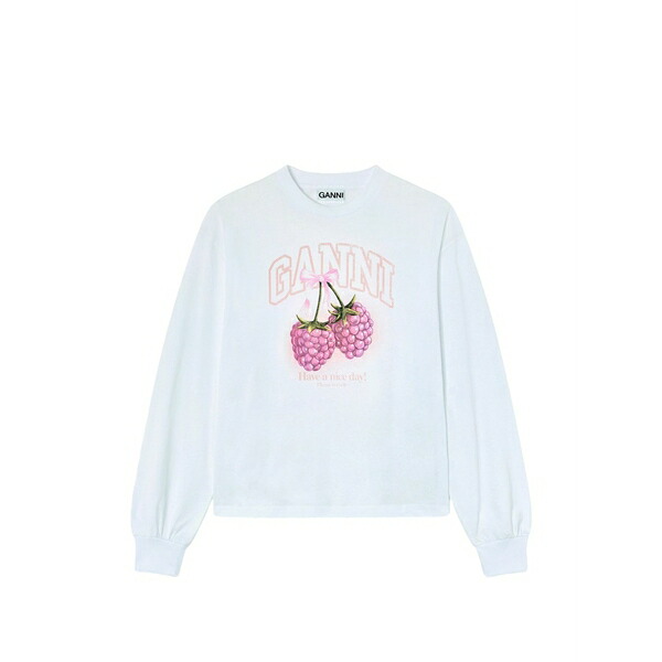 ガニー レディース プルオーバー トップス Long-sleeve graphic t-shirt White