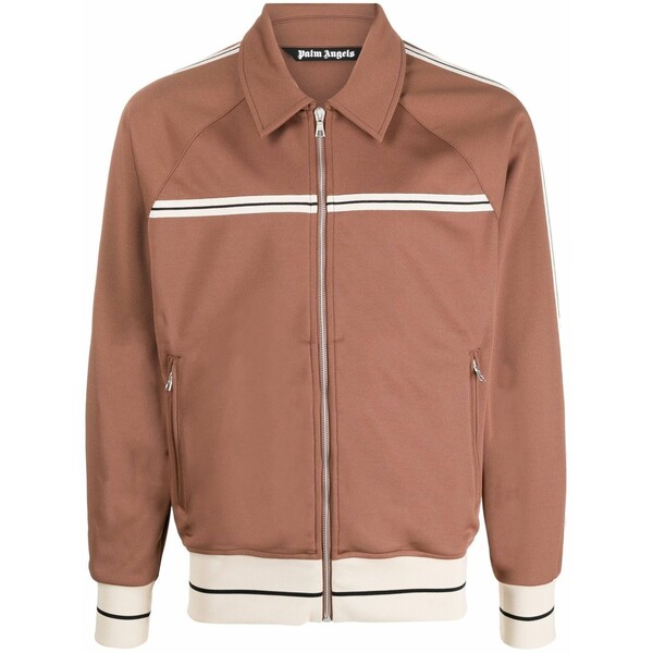 パーム・エンジェルス メンズ パーカー・スウェットシャツ アウター Striped-trim sweatshirt Brown｜asty