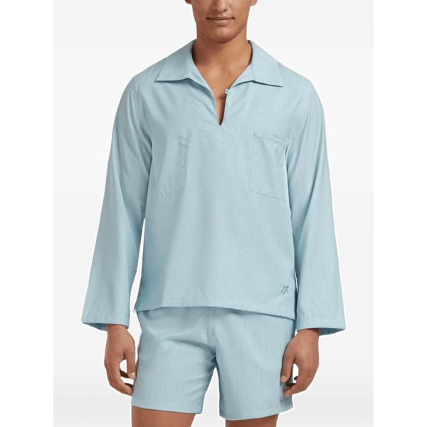 ヴィルブレクイン メンズ シャツ トップス Chest-pocket shirt Blue｜asty