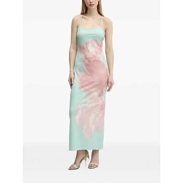 デジグアル レディース ワンピース トップス Floral-print midi dress Green｜asty 24,600円