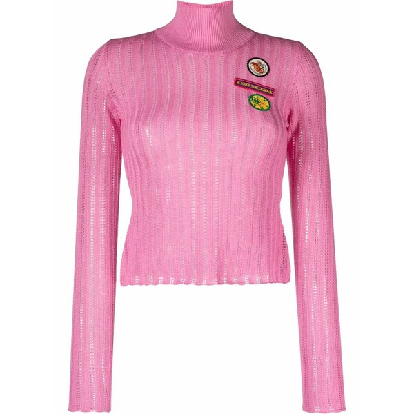 コルミオ レディース ニット&セーター アウター Anna badge-embroidered jumper Pink|asty