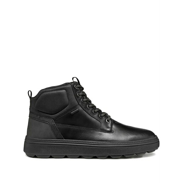 ジェオックス メンズ ブーツ シューズ Logo-plaque leather boots Black|asty