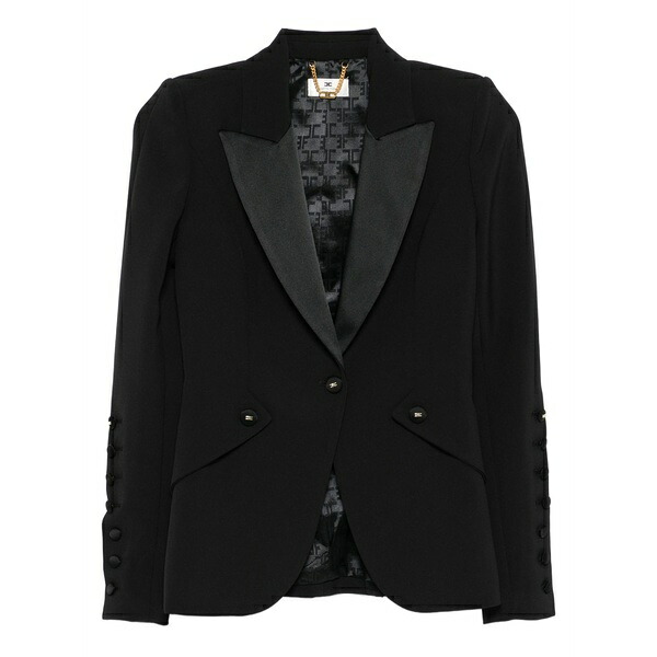 エリザベスフランキ レディース 上衣＆上衣 アウター Peak-lapels blazer  Black