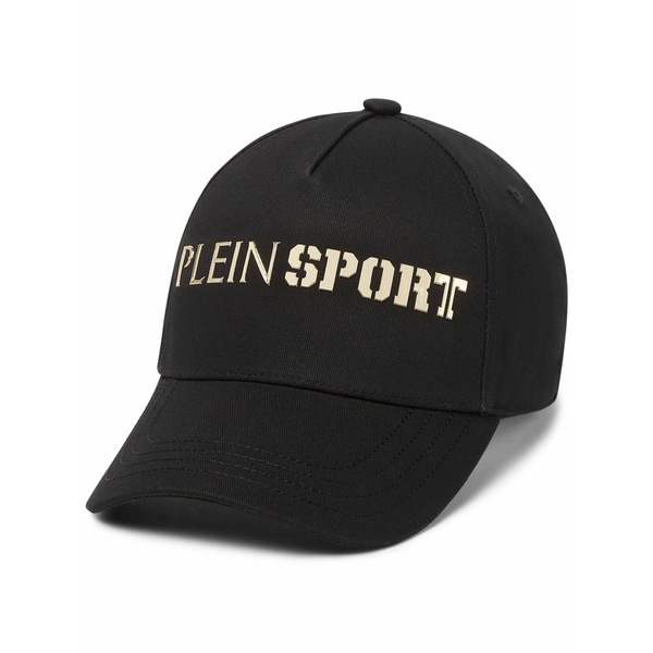 飾り気のない運動競技 メンズ 鳥打ち帽 付属物 Logo-print cotton baseball cap Black