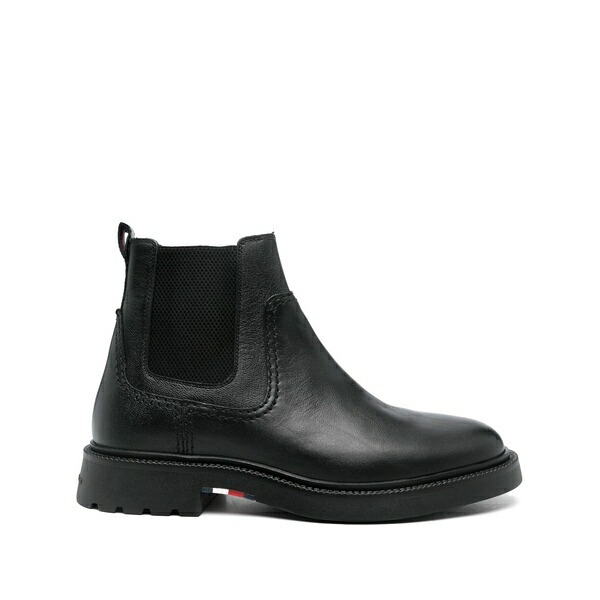 トミー ヒルフィガー メンズ ブーツ シューズ Leather boots Black