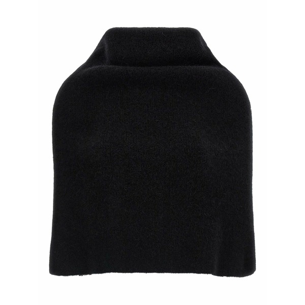 リックオウエンス メンズ 消音装置・袈裟・えり巻き 添え物 Cowl hooded-collar cape Black
