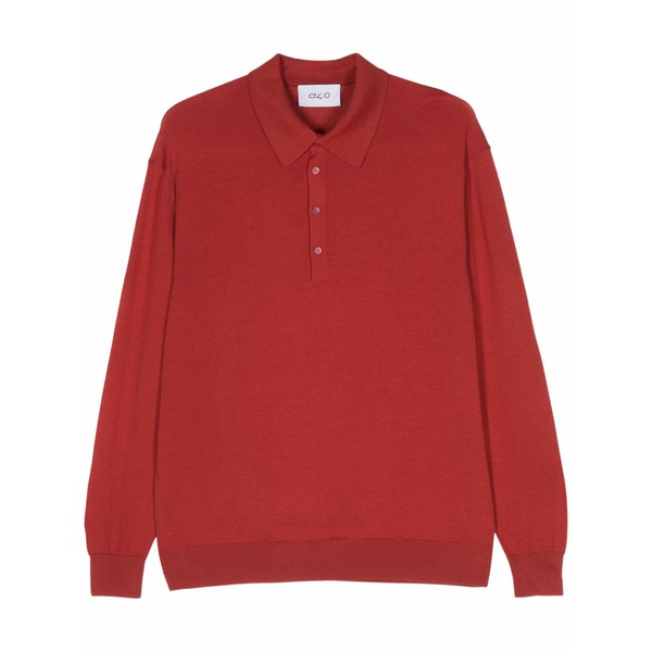 ディーフォーポイントゼロ メンズ ポロシャツ トップス Wool polo shirt Red｜asty