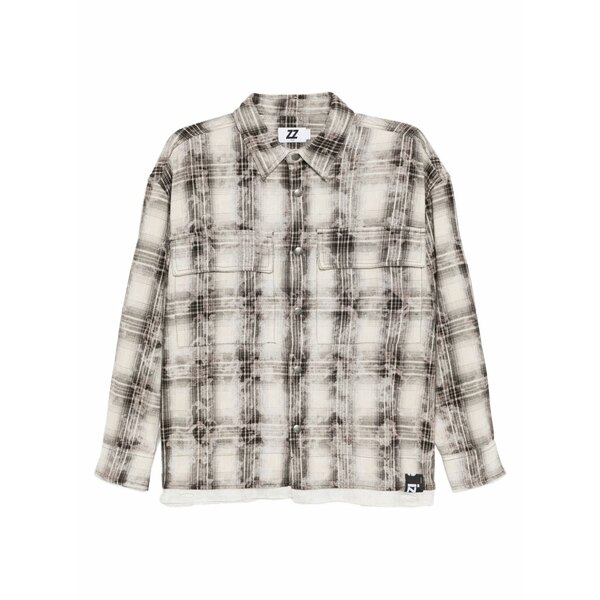イズエ メンズ プルオーバー トップス Logo-patched shirt  Neutrals
