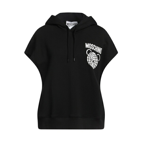 【貨物輸送無料】 モスキーノ レディース パーカー・スウェットシャツ アウター Sweatshirts Black