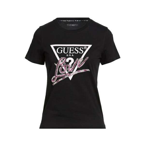【送料無料】 ゲス レディース Tシャツ トップス T-shirts Black|asty