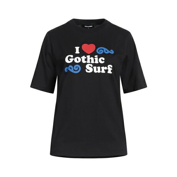 【貨物輸送無料】 ディースクエアード レディース ティーシャツ トップス T-shirts Black