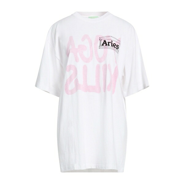 【送料無料】 アリーズ レディース Tシャツ トップス T-shirts White|asty