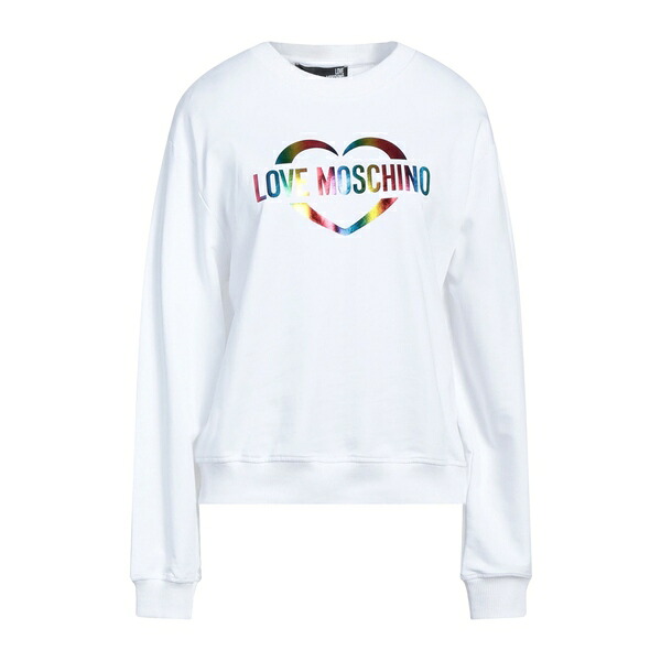 【貨物輸送無料】 モスキーノ レディース パーカー・スウェットシャツ アウター Sweatshirts White
