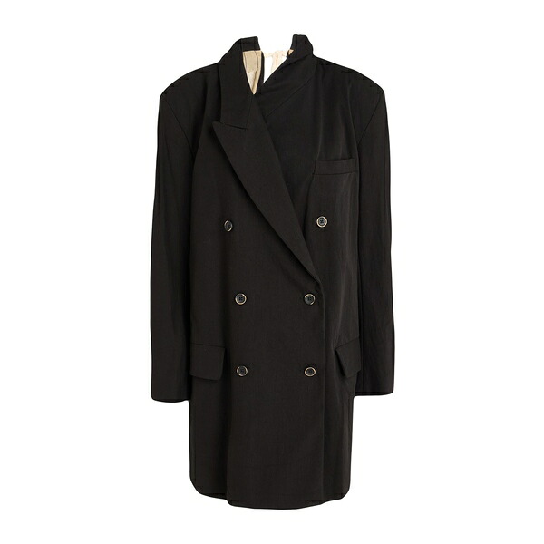 【貨物輸送無料】 ユマ・一 レディース 上衣＆上衣 アウター Overcoats \u0026 Trench Coats Black