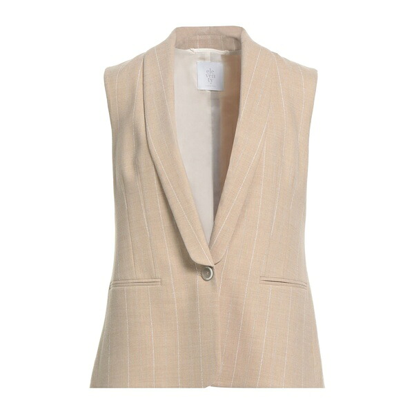 【送料無料】 イレブンティ レディース ジャケット&ブルゾン アウター Blazers Beige|asty
