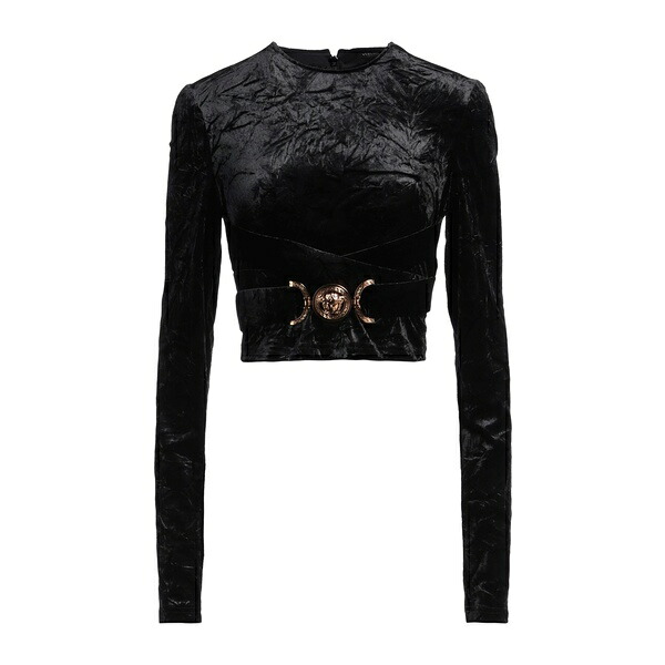 【送料無料】 ヴェルサーチ レディース Tシャツ トップス Tops Black｜asty