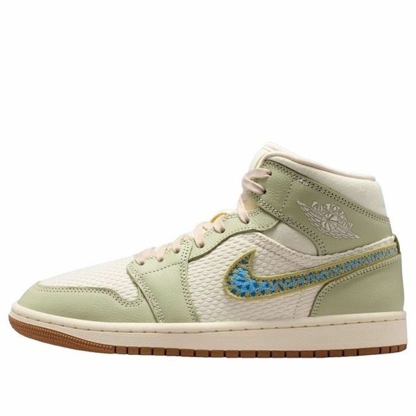 Jordan ジョーダン レディース スニーカー 【(WMNS) Air Jordan 1 Mid Woven 'Olive Aura' II0570-302】 サイズ US_6.5(23.5cm)|asty