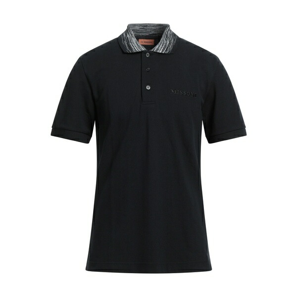【送料無料】 ミッソーニ メンズ Tシャツ トップス Polo shirts Black