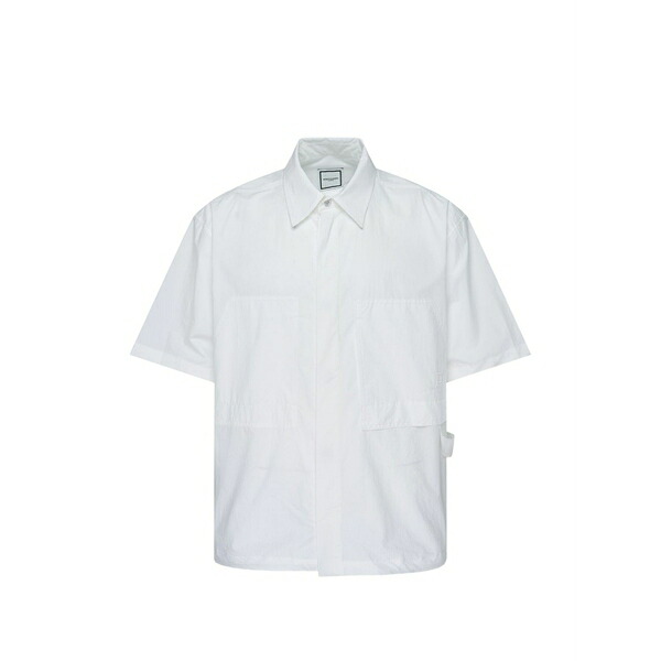 ウーヨンミ メンズ プルオーバー トップス Logo-plaque short-sleeve shirt White