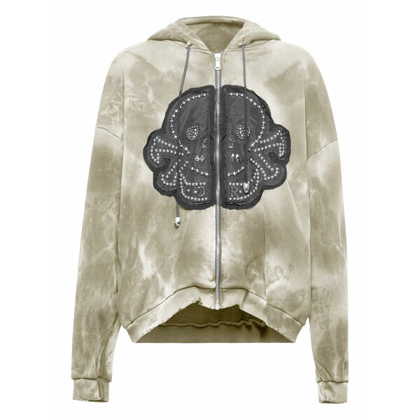 ジョン バージニアの州都 メンズ パーカー・スウェットシャツ アウター Skull-appliqu￡ hoodie Neutrals