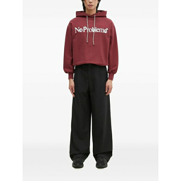 アリーズ メンズ パーカー・スウェットシャツ アウター Funghi problemo mushroom-print drawstring hoodie Red|asty