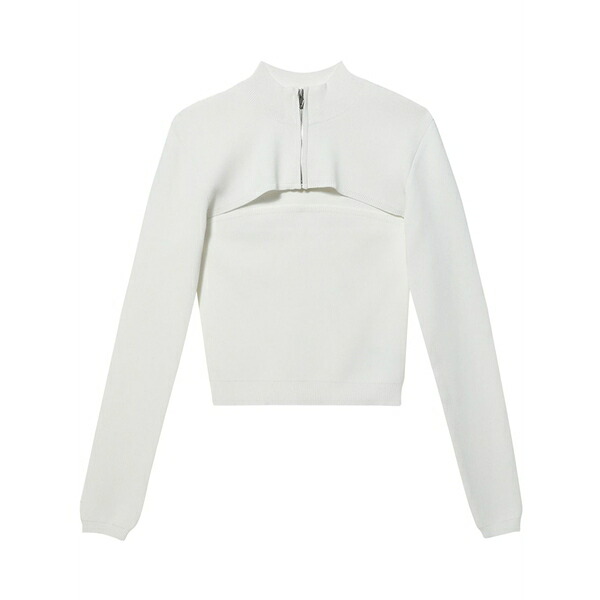 ジュン・ジー レディース 編み物\u0026ティーシャツ アウター High-neck zipped jumper White