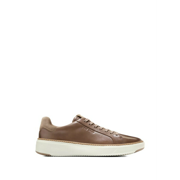 電話を掛けるハーン メンズ スニーカー シューズ Grandpro topspin leather sneakers Brown