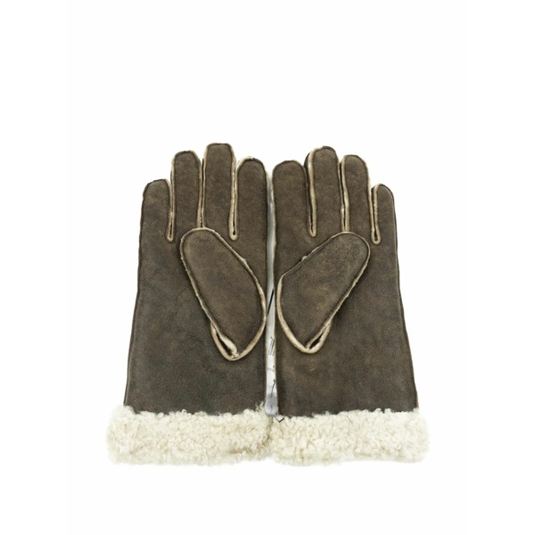 ラルフローレン メンズ 手袋 アクセサリー Shearling-trim gloves Brown｜asty