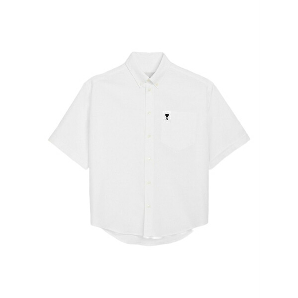 意中の女 メンズ ティーシャツ トップス Ami de coeur embroidered boxy shirt White