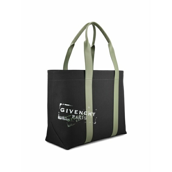 ジバンシー メンズ ショルダーバッグ 御徒面子 Logo-print cotton tote bag Black