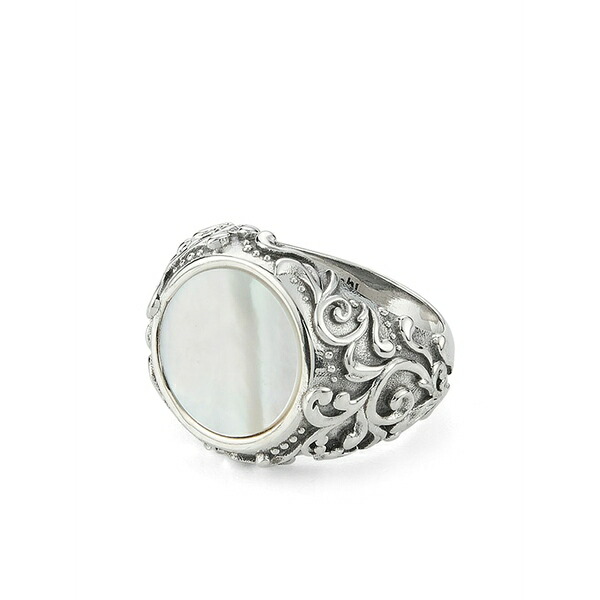 エマニュエレ ビコッキ メンズ 輪っか 付属物 Arabesque mop stone ring Silver