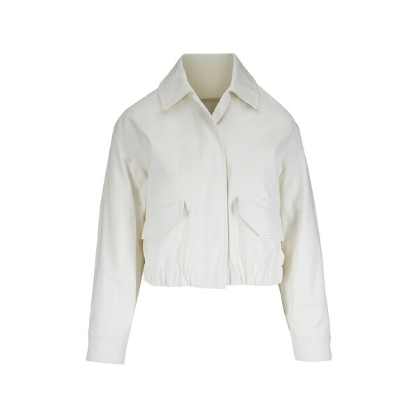 ヴィンス レディース 上衣＆上衣 アウター Elasticated-hem cropped jacket Neutrals