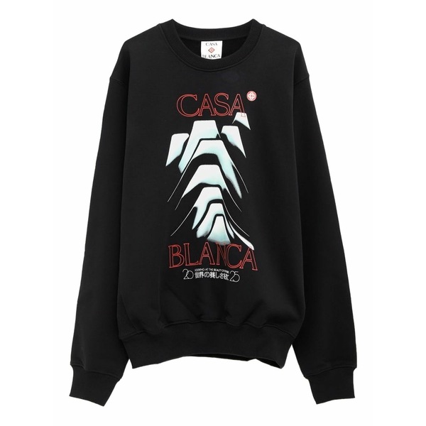 カサブランカ メンズ パーカー・スウェットシャツ アウター Graphic-print sweatshirt Black