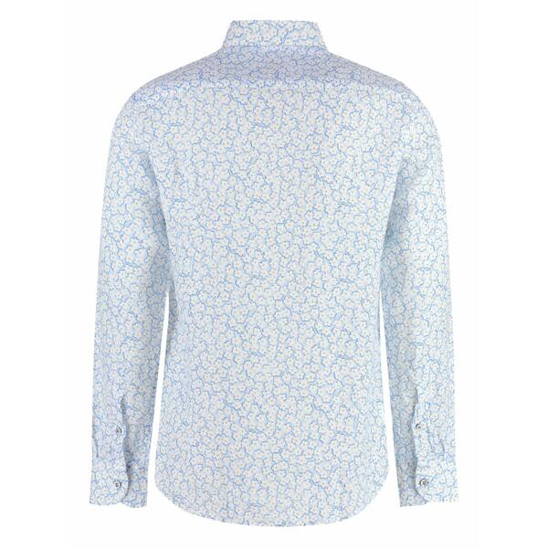 バストンチーノー メンズ プルオーバー トップス Floral-print long-sleeve shirt Blue