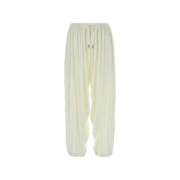 コー レディース カジュアルパンツ ボトムス Elasticated-waist gathered trousers Neutrals|asty