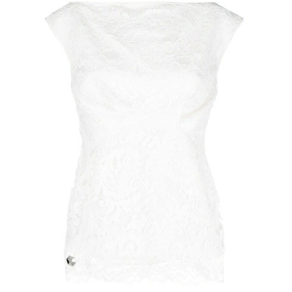 フィリップ飾り気の無い レディース プルオーバー トップス Scalloped lace blouse Neutrals