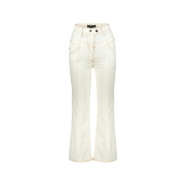 エラリー レディース デニムパンツ ボトムス Contrast-stitch jeans White|asty