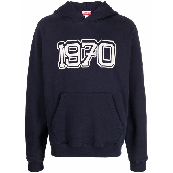 ケンゾー メンズ パーカー・スウェットシャツ アウター 1970-print detail hoodie Blue