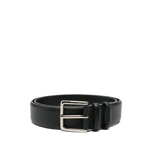 オルチアーニ メンズ 胴締め 佩び物 Textured leather belt Black