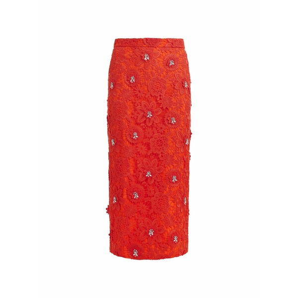 エッセンシャルアントワープ レディース スコート ボトムス Floral rhinestone MIDI skirt Red