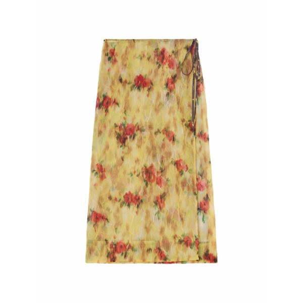 ガニー レディース スコート ボトムス Organza wrap MIDI skirt Yellow
