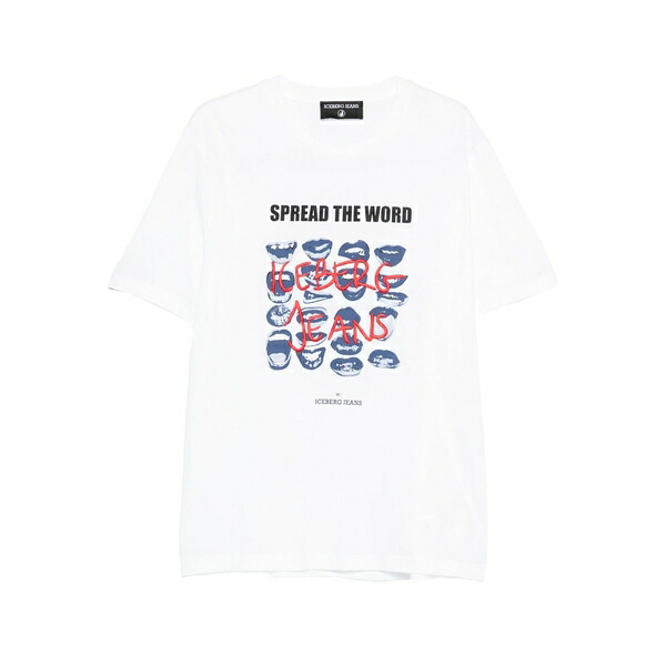 アイスバーグレタス メンズ ティーシャツ トップス Mouth-print t-shirt White