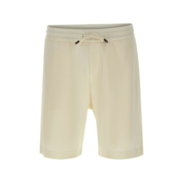 元締め メンズ 心地好いズボン下 ボトムス Drawstring-waist shorts White