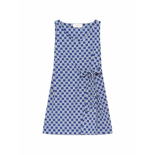 マリパルミ レディース カットソー トップス Diamond glow geometric-print v-neck top Blue|asty