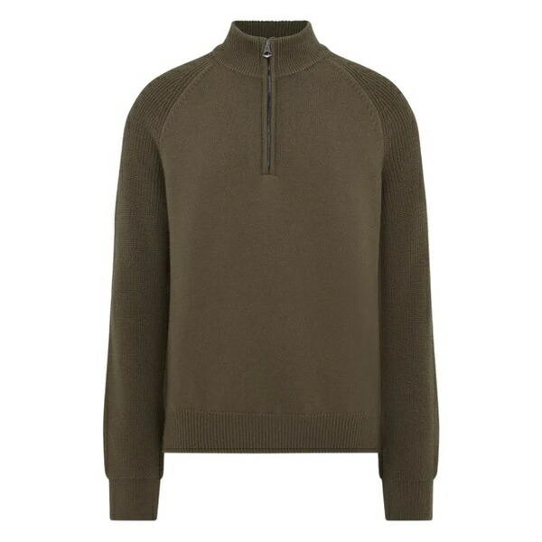 呼びりん原材料 メンズ 編み物\u0026プルオーバー アウター Zip raglan sleeve knitwear Green
