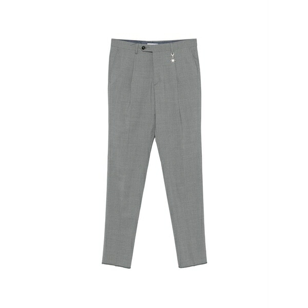 マニュエル リッツ メンズ 心地好いズボン下 ボトムス Pleated charm-detail trousers Grey