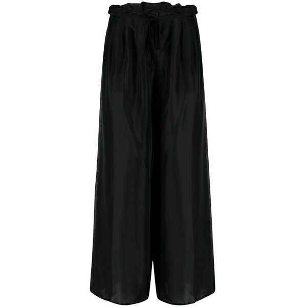 フォルテ フォルテ レディース カジュアルパンツ ボトムス Wide-leg silk trousers Black｜asty